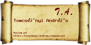 Tomcsányi András névjegykártya