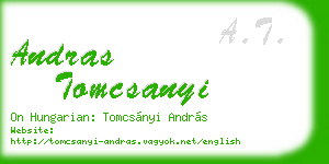 andras tomcsanyi business card
